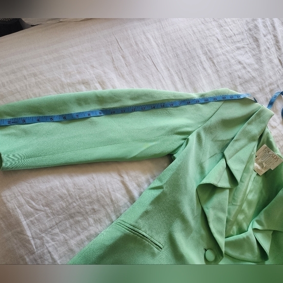Vintage ESCADA COUTURE Silk Mint Green Jacket Blazer Coat size 40/Med - Picture 6 of 7